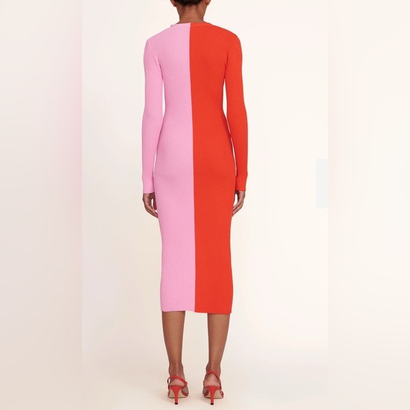 STAUD Shoko sweater dress / cardigan in poppy rosebud size Small - Picture 3 of 10